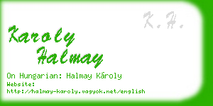 karoly halmay business card